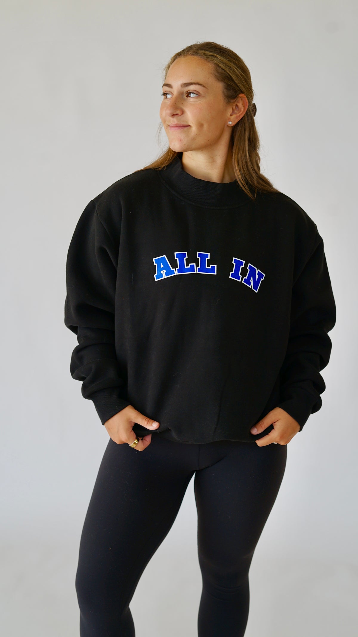 Mock-Neck Crew Sweatshirt