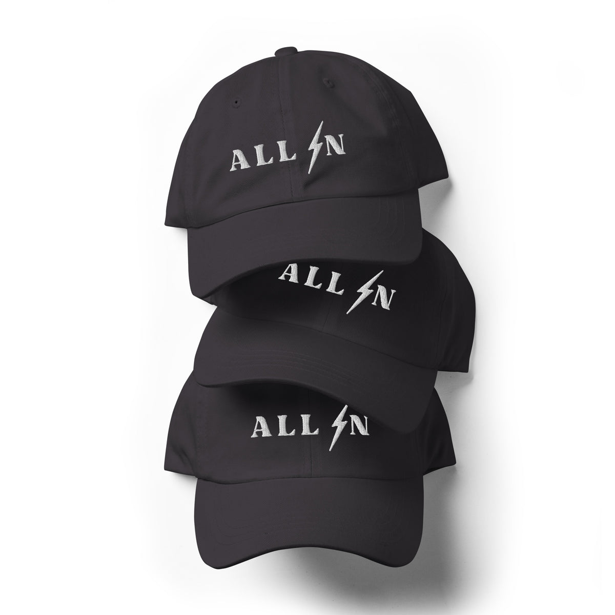 ALL IN white logo dad cap