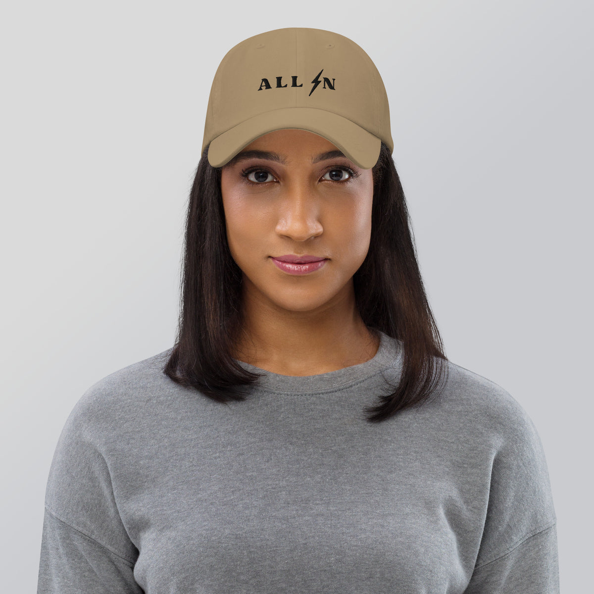 ALL IN black logo dad cap