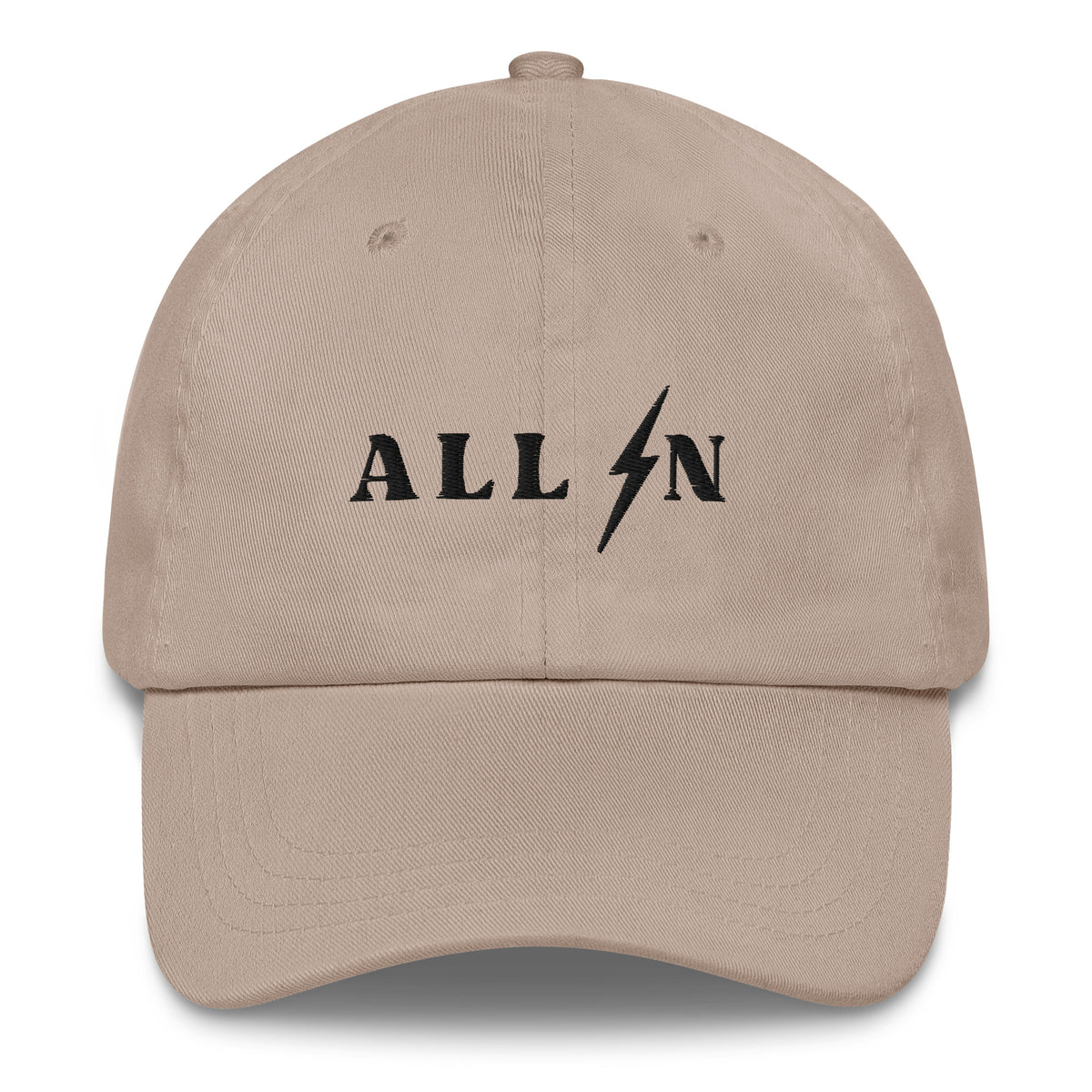 ALL IN black logo dad cap