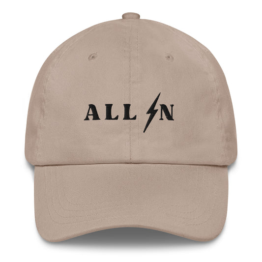 ALL IN black logo dad cap