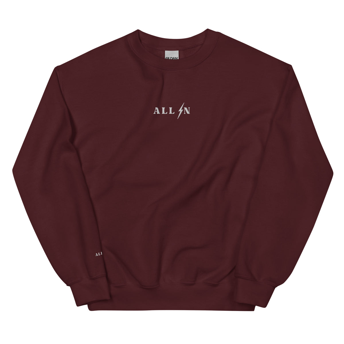 ALL IN white logo crewneck