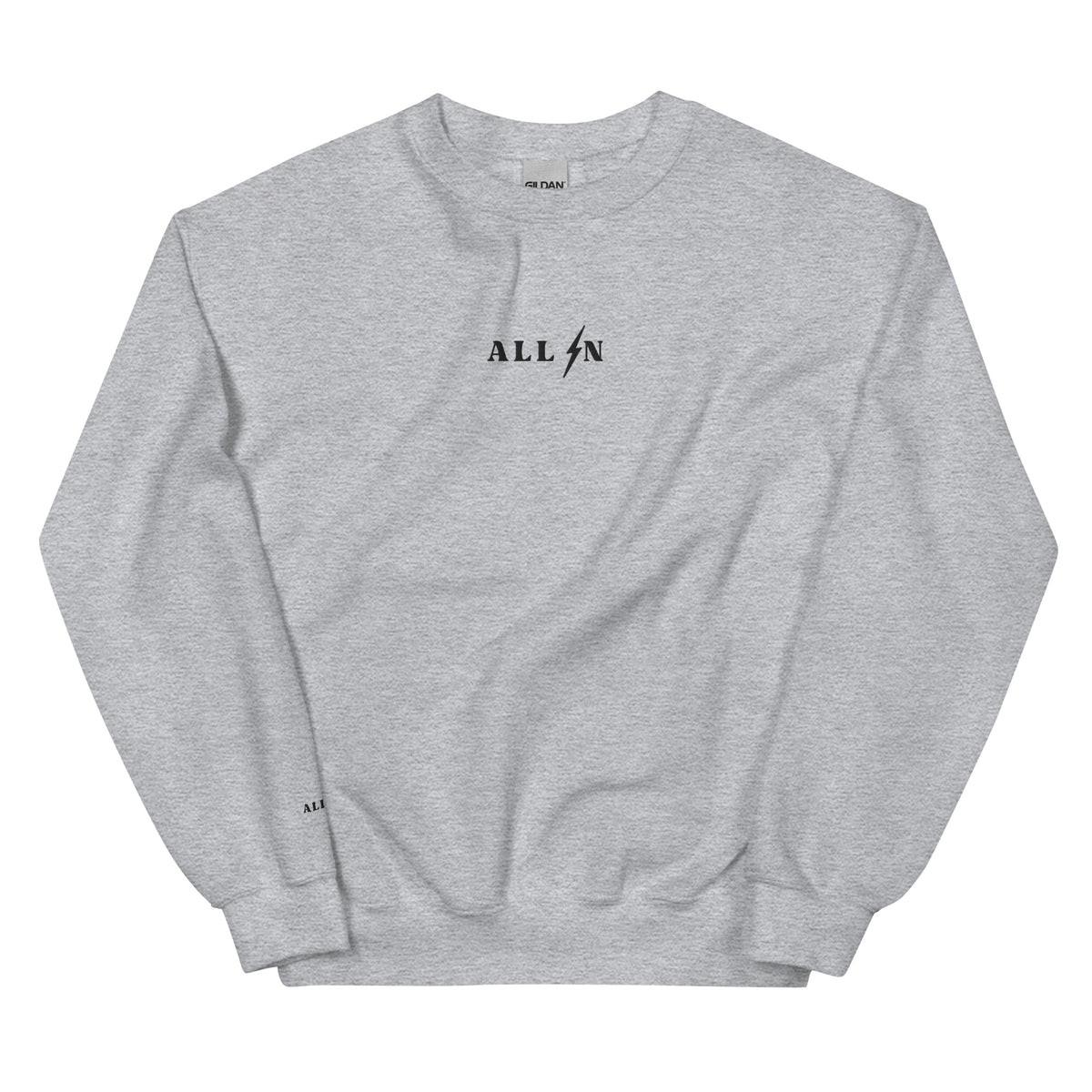ALL IN black logo crewneck