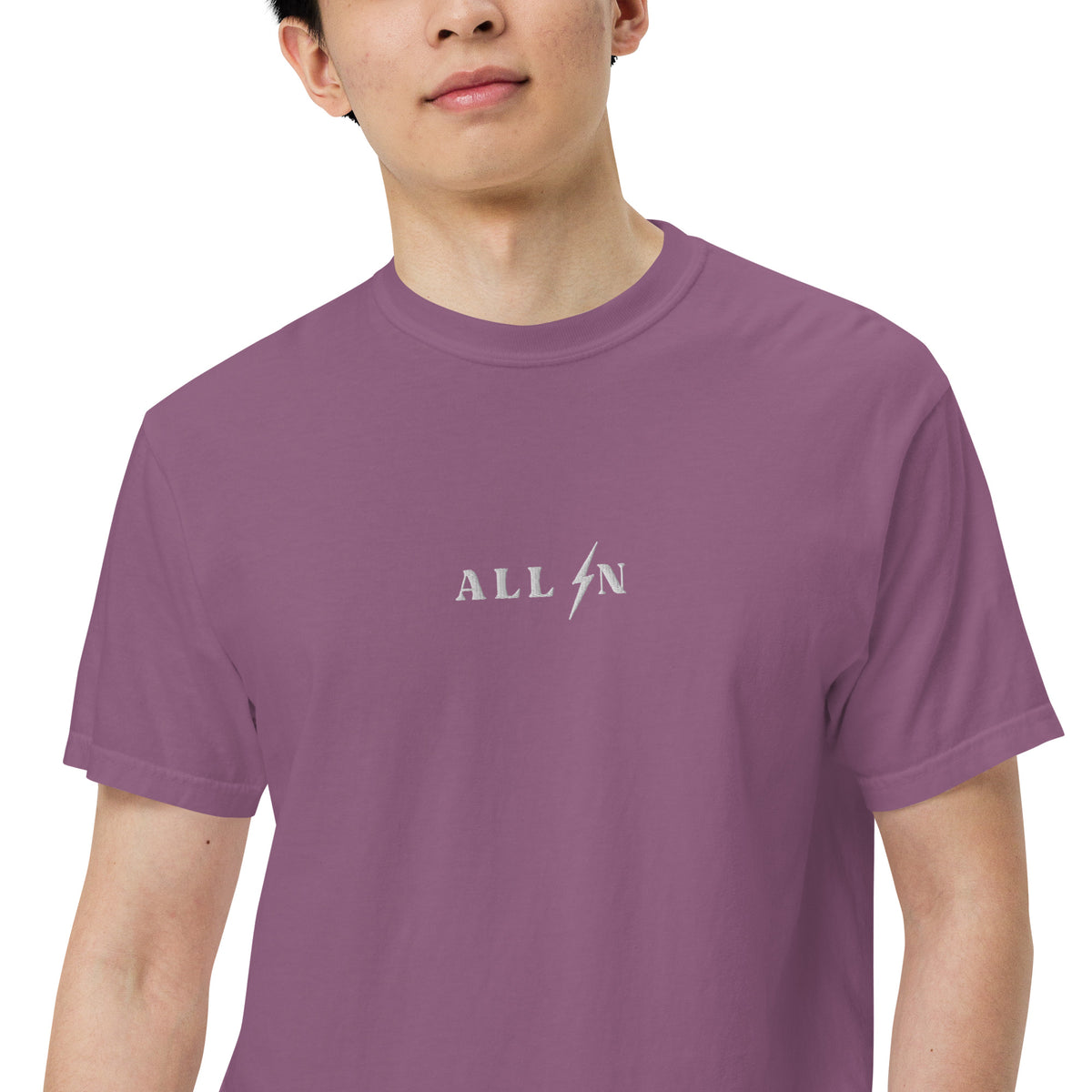 ALL IN white logo tshirt
