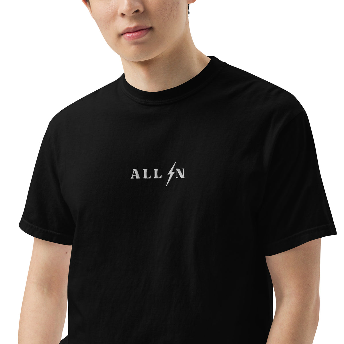 ALL IN white logo tshirt