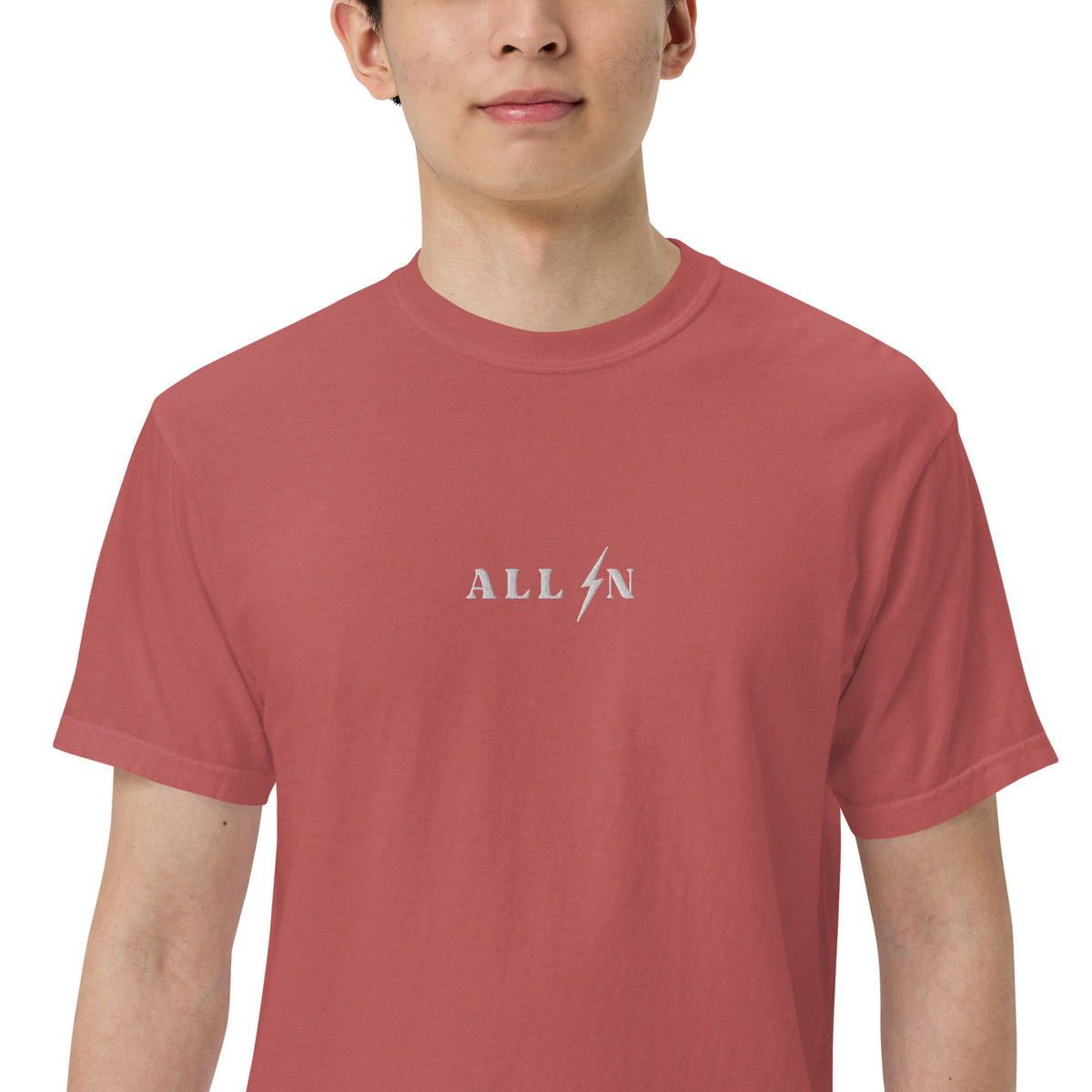 ALL IN white logo tshirt