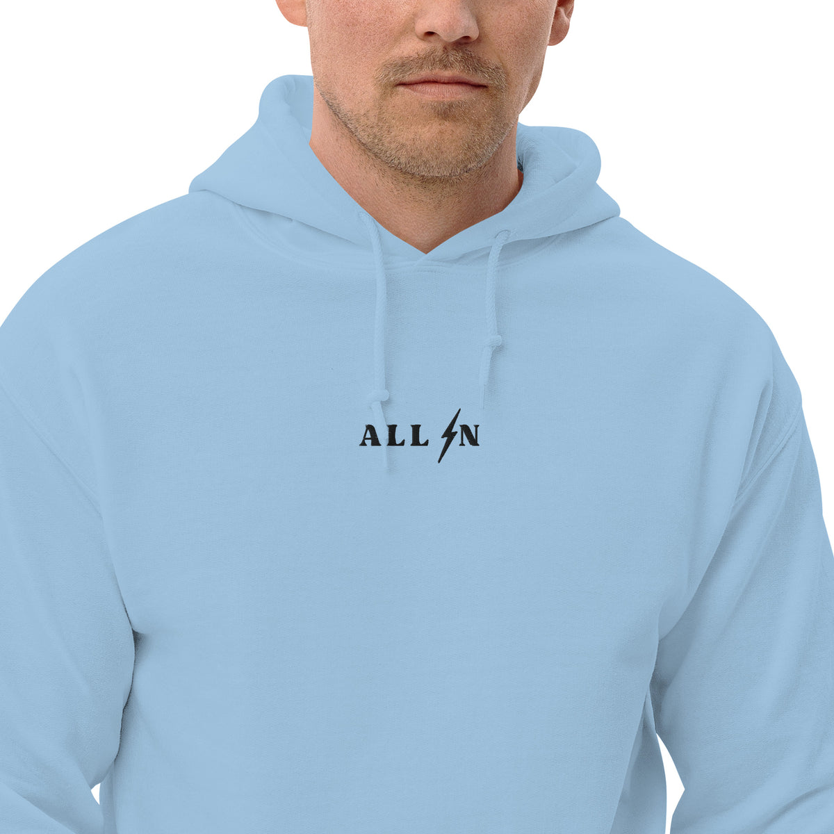 ALL IN black logo hoodie